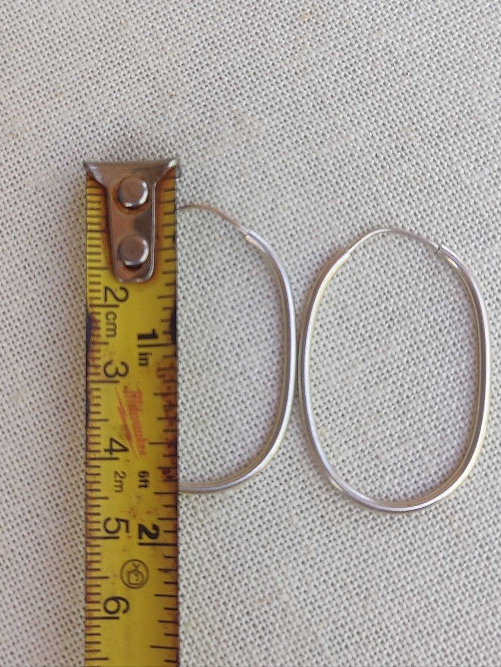 Vintage Sterling Silver Hoop Earrings - Picture 3 of 5